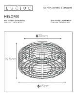  - Потолочный светильник Lucide Melopee 45148/45/30
