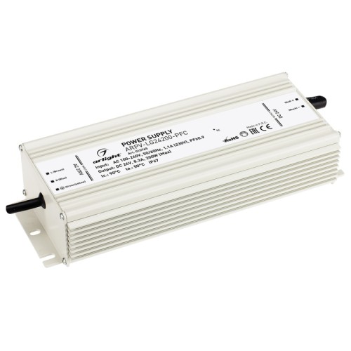 Блок питания ARPV-LG24200-PFC (24V, 8.3A, 200W) (Arlight, IP67 Металл, 5 лет) 