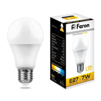  - Лампа светодиодная Feron E27 7W 2700K Шар Матовая LB-91 25444