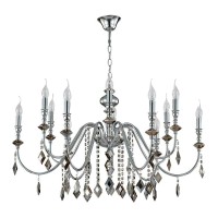  - Подвесная люстра Crystal Lux MERCEDES SP6+6 CHROME/SMOKE