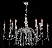  - Подвесная люстра Crystal Lux MERCEDES SP6+6 CHROME/SMOKE
