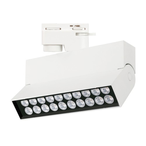 Светильник LGD-LOFT-TRACK-2TR-S170-10W Warm3000 (WH, 24 deg, 230V) (Arlight, IP20 Металл, 3 года) Светильник подвесной для треков/шин 2 провода с управлением. Мощность 10 Вт, св. поток 540-600 лм, 55 лм/Вт, теплый 3000 K, CRI>90, угол 24°, напряжение питания 230 В. Белый квадратный корпус из алюминия, степень защиты IP20. Размер: длина 170 мм, высота 130 мм, ширина 36 мм. Монтаж на трек 1-фазный. Драйвер 25-40 В, 300 мА, пульсация 