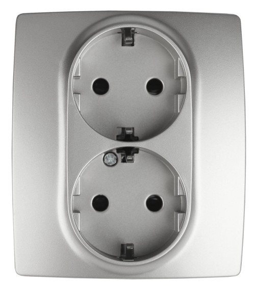 Розетка ЭРА 12 2x2P E Schuko со шторками 16A 250V 12-2104-03 Б0014701 