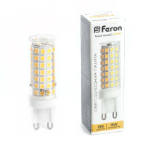  - Лампа светодиодная Feron G9 9W 2700K прозрачная LB-434 38146              