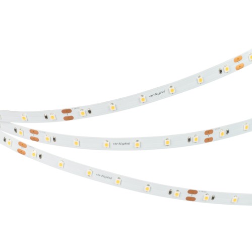 Лента NT-A60-8mm 24V Warm3000 (4.8 W/m, IP20, 3528, 5m) (Arlight, Открытый) Светодиодная гибкая лента NT-A60, открытая IP20. Светодиоды 3528, 60 шт/м (300 шт на 5 м), белая плата 8 мм, скотч 3M. Цвет ТЕПЛЫЙ 3000 K, цветопередача CRI>90, угол 120°. Питание 24V, мощность 4.8 Вт/м (24 Вт на 5 м). Размеры 5000х8x1.5мм. Мин.отрезок 100 мм, 6 шт светодиодов. Пакет 5м. Цена за 1м.