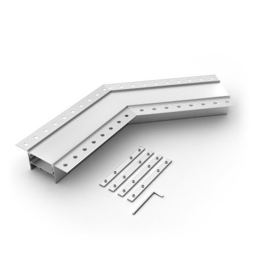 Угол SL-LINIA45-FANTOM-135 (Arlight, Металл) Угол в сборе, для профиля SL-LINIA45-FANTOM. Угол 135°. В комплекте угол с экраном, соединители, винты, шестигранный ключ.