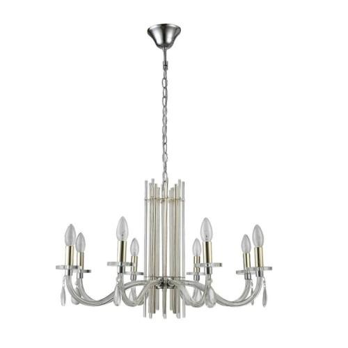 Подвесная люстра Crystal Lux AURELIO SP8 GOLD+CHROME/TRANSPARENT 