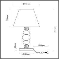  - Настольная лампа Odeon Light Exclusive Sochi 4896/1T