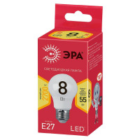 - Лампа светодиодная ЭРА E27 8W 2700K матовая ECO LED A55-8W-827-E27 Б0032095