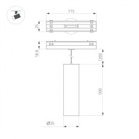  - Светильник MAG-VIBE-SPOT-HANG-R35-10W Warm3000 (WH, 24 deg, 48V) (Arlight, IP20 Металл, 5 лет)