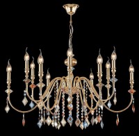  - Подвесная люстра Crystal Lux MERCEDES SP6+6 GOLD/COLOR