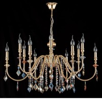  - Подвесная люстра Crystal Lux MERCEDES SP6+6 GOLD/COLOR