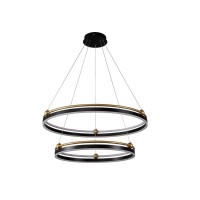  - Подвесная люстра Crystal Lux FERNANDO SP123W LED D600+800 BLACK/GOLD