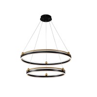  - Подвесная люстра Crystal Lux FERNANDO SP123W LED D600+800 BLACK/GOLD
