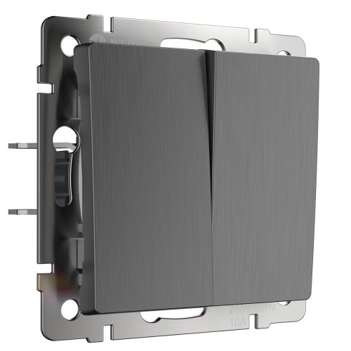 Выключатель Werkel двухклавишный Графит рифленый WL04-SW-2G 4690389146060 