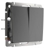 Выключатель Werkel двухклавишный Графит рифленый WL04-SW-2G 4690389146060 - Выключатель Werkel двухклавишный Графит рифленый WL04-SW-2G 4690389146060