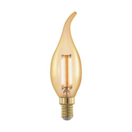 Лампа светодиодная филаментная диммируемая Eglo E14 4W 1700К золотая 11699 