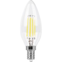  - Лампа светодиодная филаментная Feron E14 7W 2700K Свеча Прозрачная LB-66 25726