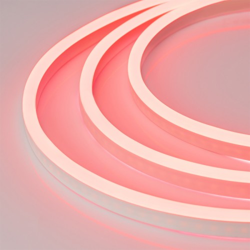 Гибкий неон ARL-NEON-1608RH-SIDE 24V Red (Arlight, 6 Вт/м, IP65) Гибкая герметичная лента (неон серии NEON), сечение 8.5×16 мм. Светодиоды SMD 2835 108 шт/м. Цвет свечения КРАСНЫЙ, угол излучения 120°. Мощность 6 Вт/м, питание 24 В. Класс пылевлагозащиты IP65. Размеры 50000×8.5×16 мм. Мин. отрезок 30.48 мм. Горизонтальный изгиб SIDE, минимальный радиус изгиба 100 мм. Максимальная длина подключения 20 м. Оболочка из высокопрочного композитного материала. Катушка 50 м. Цена за 1 м. Гарантия 3 года.