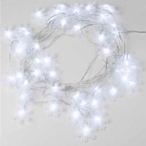 Светодиодная гирлянда Uniel Снежинки-2 220V белый ULD-S0500-050/DTA White IP20 Snowflakes-2 UL-00007196 