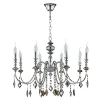  - Подвесная люстра Crystal Lux MERCEDES SP8 CHROME/SMOKE