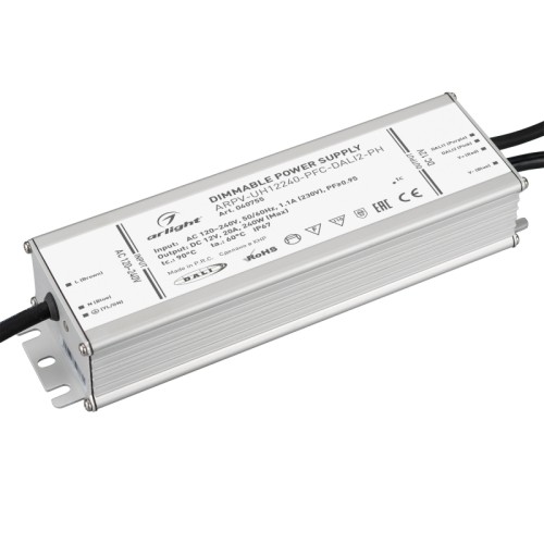 Блок питания ARPV-UH12240-PFC-DALI2-PH (12V, 20A, 240W) (Arlight, IP67 Металл, 7 лет) 