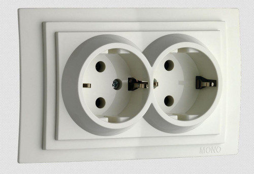 Розетка 2К+З двойная Mono Electric Larissa 16A 250V винтовое подключение белый 103-191904-120 