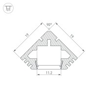  - Профиль PDS45-T-2000 ANOD Black RAL9005 (Arlight, Алюминий)
