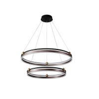  - Подвесная люстра Crystal Lux FERNANDO SP123W LED D600+800 COFFEE/BLACK