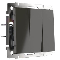  - Выключатель Werkel трехклавишный серо-коричневый WL07-SW-3G 4690389073458