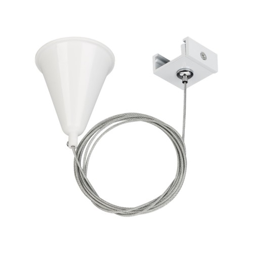 Подвес LGD-4TR-HANG-2-WH (C) (Arlight, IP20 Металл, 3 года) Тросовый подвес с пластиковой чашкой Ø55x70мм для трехфазных треков. Длина троса 2 м. Цвет белый. Выдерживает вес максимум 6 кг. При использовании с треками и аксессуарами другой серии возможно отличие по цвету.