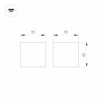  - Светильник SP-ORIENT-SURFACE-TC-S95x95-20W Warm3000 (WH, 30 deg, 230V) (Arlight, IP20 Металл, 5 лет)