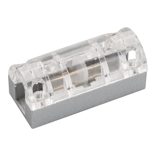 Соединитель прямой ARL-CLEAR-Mini-Line (16x8mm) (Arlight, Металл) Прямой 2-х контактный соединитель для гибкого мини-неона ARL-CF2835 16x8mm. Обеспечивает непрерывное соединение и сплошную линию свечения без разрывов. Требуется доп.герметизация для соединения IP65. Материал-алюминий, прозрачный пластик. Размеры ДхШ: 50х22мм. Цена за 1шт.