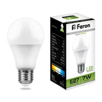  - Лампа светодиодная Feron E27 7W 4000K Шар Матовая LB-9125445