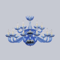  - Подвесная люстра Bohemia Ivele 1311/12+6/360/2d G Aq/Aquamarine/M-1H