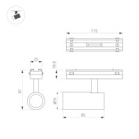  - Светильник MAG-VIBE-SPOT-R35-8W Warm3000 (WH, 24 deg, 48V) (Arlight, IP20 Металл, 5 лет)