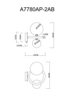  - Бра Arte Lamp Albus A7780AP-2AB