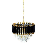  - Подвесная люстра Lumina Deco Funneli LDP 6003-400 BK+F.GD