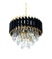  - Подвесная люстра Lumina Deco Funneli LDP 6003-400 BK+F.GD