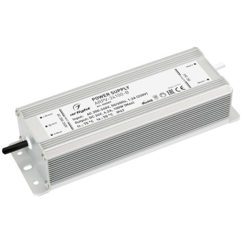 Блок питания ARPV-24100-B (24V, 4.2A, 100W) (Arlight, IP67 Металл, 3 года) 