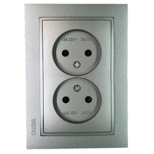 Розетка двойная Mono Electric Despina антрацит 102-242405-121 