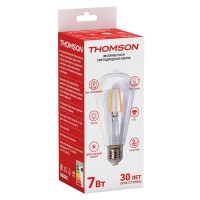  - Лампа светодиодная филаментная Thomson E27 7W 4500K прямосторонняя трубчатая прозрачная TH-B2106