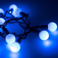  - Светодиодная гирлянда ARD-BALL-CLASSIC-D23-10000-BLACK-80LED BLUE (230V, 3.5W) (Ardecoled, IP65)