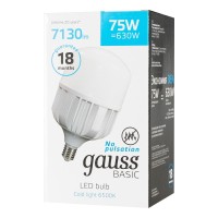  - Лампа светодиодная сверхмощная Gauss E40 75W 6500К матовая 11734382