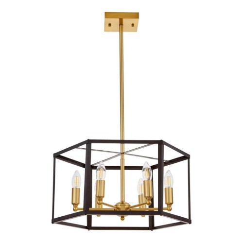 Подвесная люстра Lumina Deco Lorton LDP 1142-6 BK+MD 
