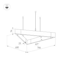  - Светильник ALT-LINEAIR-TRIANGLE-FLAT-UPDOWN-DIM-785-85W Warm3000 (BK, 100 deg, 230V) (Arlight, IP20 Металл, 3 года)