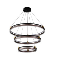  - Подвесная люстра Crystal Lux FERNANDO SP158W LED D400+600+800 COFFEE/BLACK