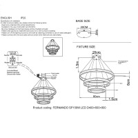  - Подвесная люстра Crystal Lux FERNANDO SP158W LED D400+600+800 COFFEE/BLACK