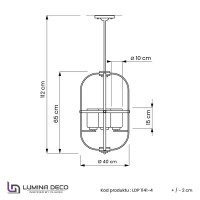  - Подвесная люстра Lumina Deco Monterey LDP 1141-4 BK+MD