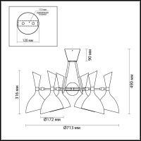  - Потолочная люстра Odeon Light Rasto 4665/6C